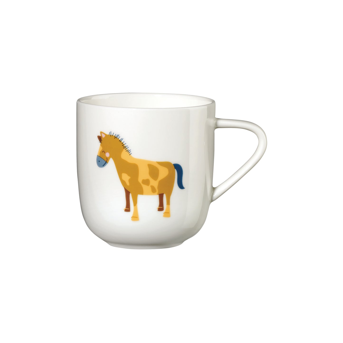 Kindertasse in weiß mit Pferdemotiv