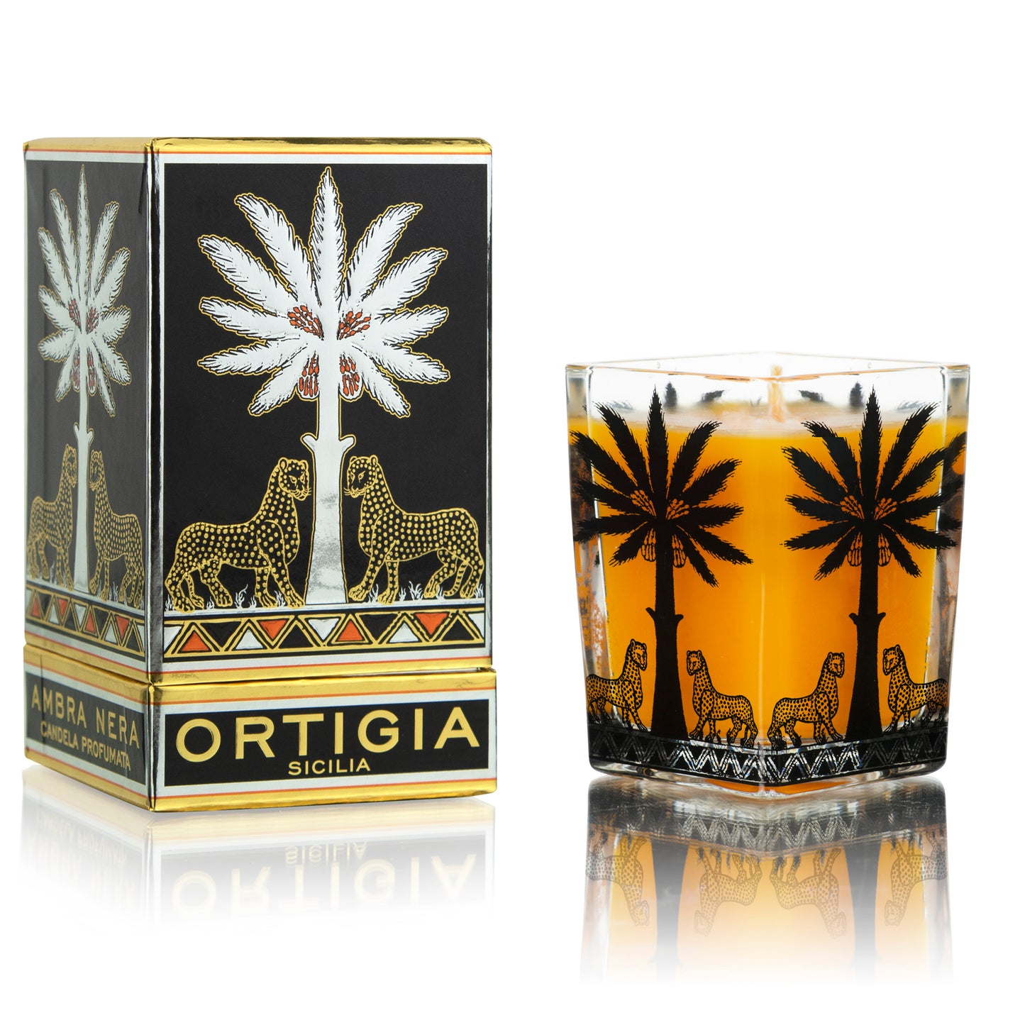 Ambra Nera Large Square Candle – Ortigia Sicilia