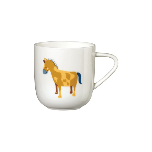 Kindertasse in weiß mit Pferdemotiv