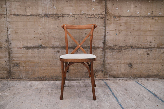 Crossback-Chair aus Holz inkl. Sitzkissen