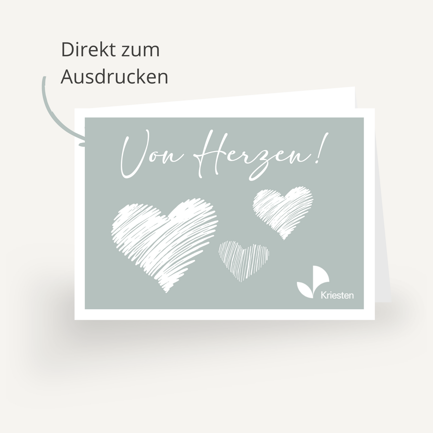 Geschenkgutschein zum Selbstdrucken "Von Herzen"